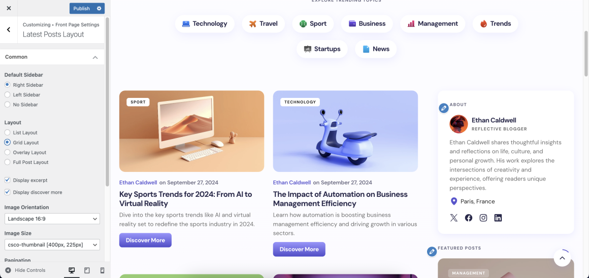 Front Page Settings - Code Supply Co.